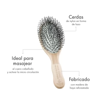 ventajas del Cepillo Ovalado Protector de Haya - Nylon en Bucle de Acca Kappa